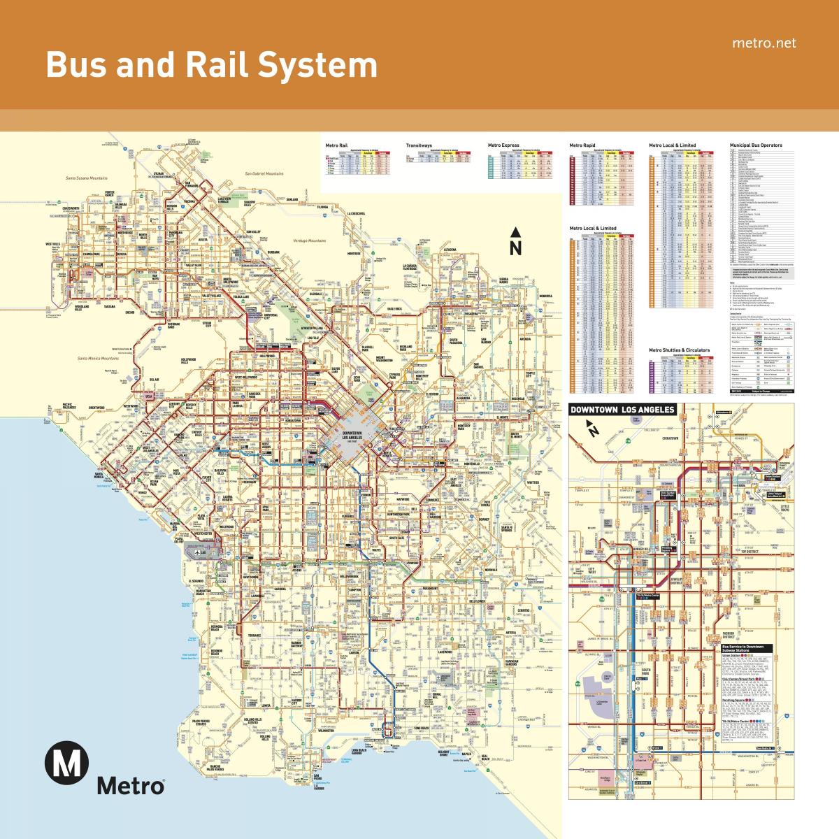 Plan des stations bus de Los Angeles