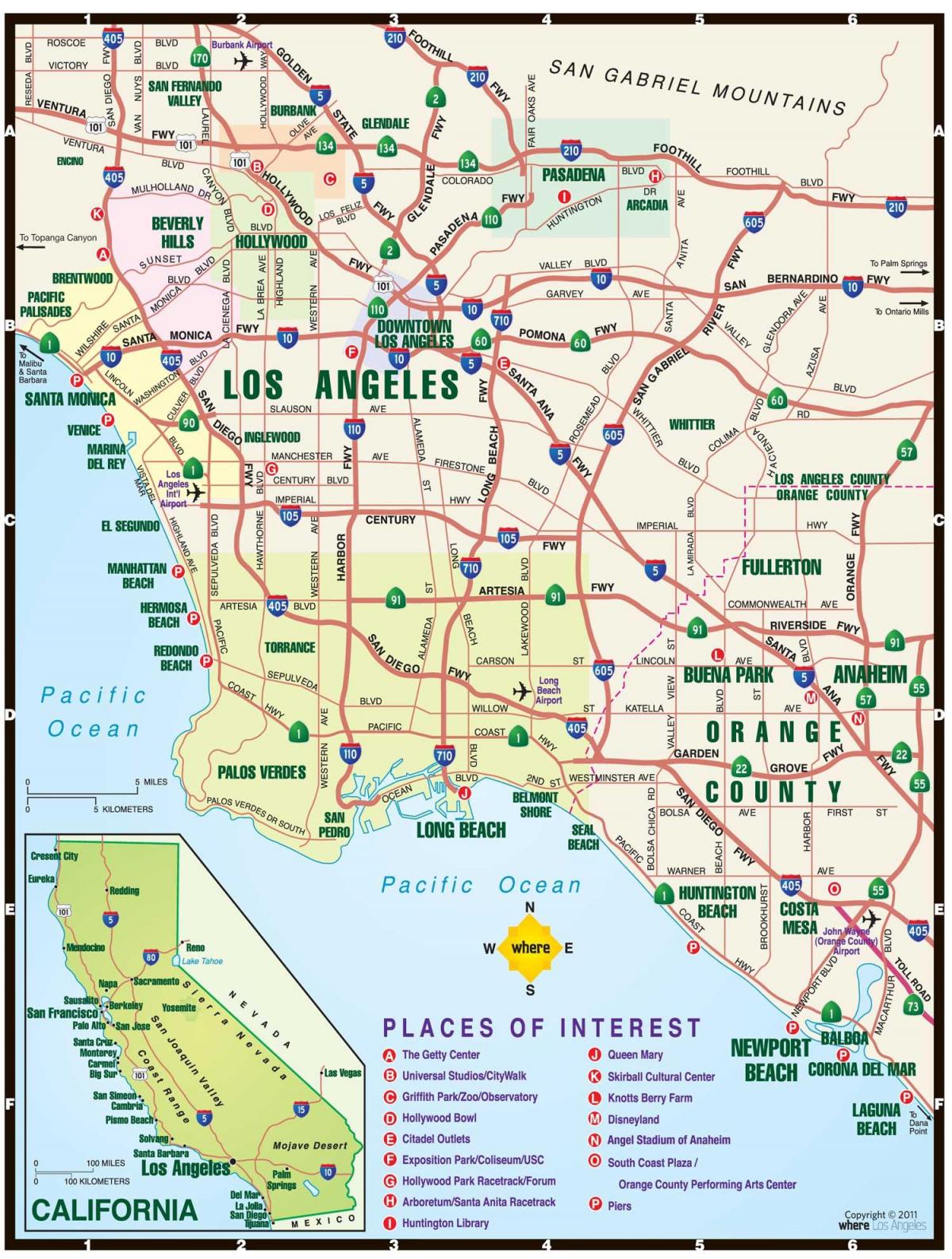 Plan de la ville de Los Angeles