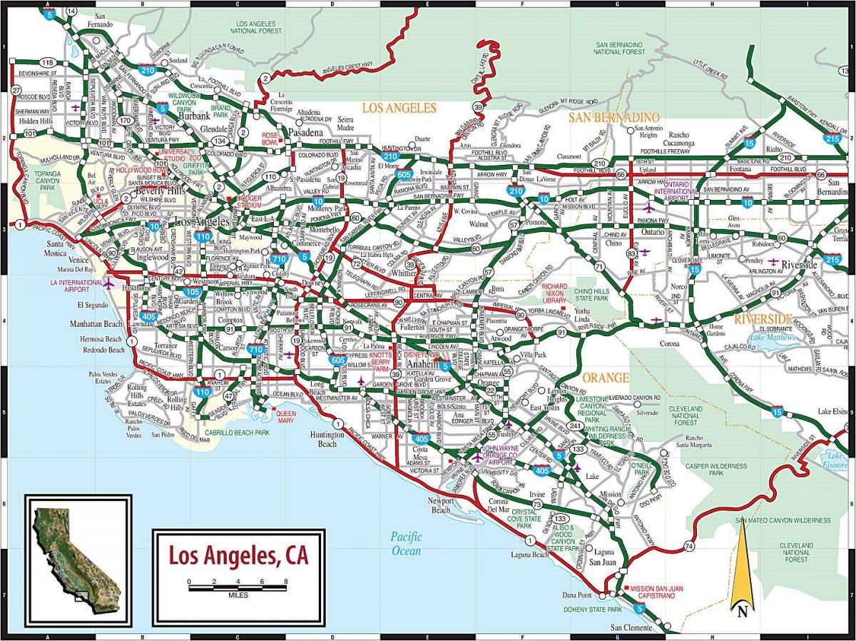 Plan des routes de Los Angeles