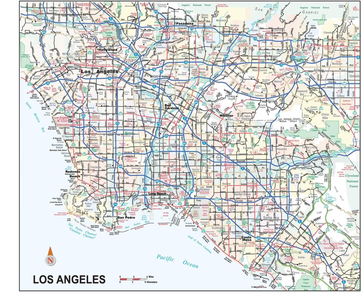 Plan des rues de Los Angeles