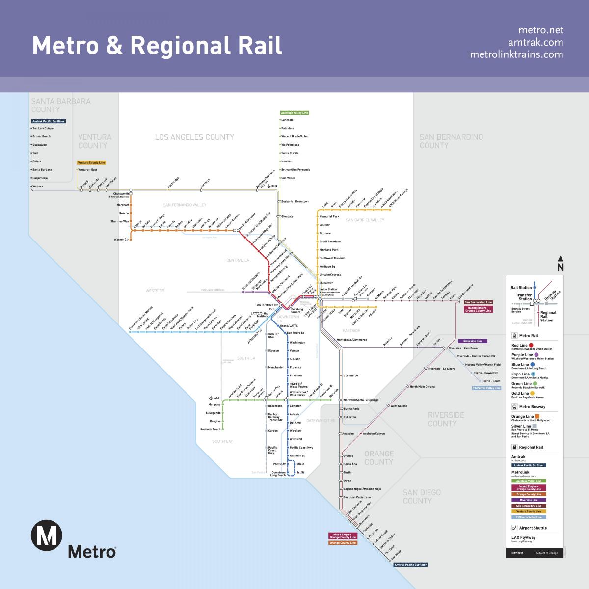 Plan du chemin de fer de Los Angeles